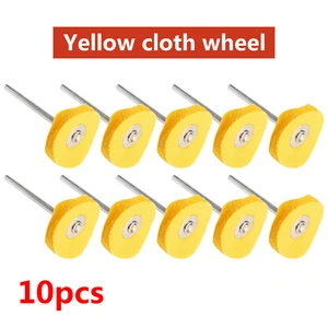 10 шт., Т-образный хвостовик 2,35 мм, полировальный круг, Шлифовальная головка, тканевый круг щетка для шлифовальной машины для аксессуаров роторный дремель