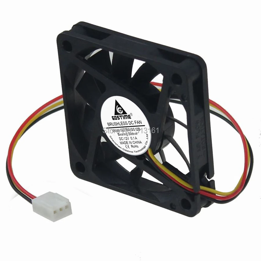 Gdstime 3Pin DC 12 В 60x60x10 мм 60 6 см Case охлаждения Cooler поклонников|Кулеры и системы