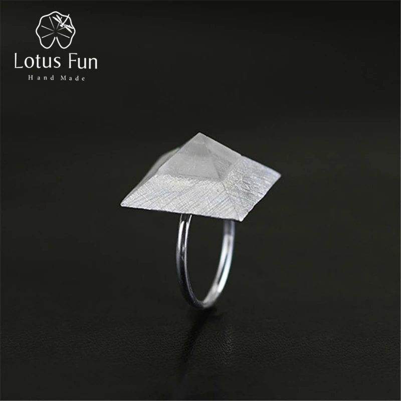 Lotus Fun реальные стерлингового серебра 925 натуральный кристалл творческий ручной