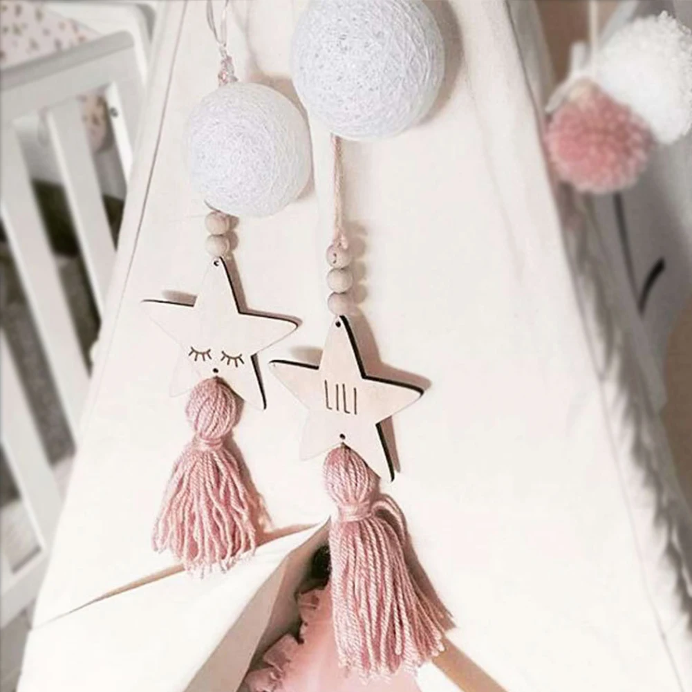 Опора Милые висит украшение ручной работы Настенный декор детей деревянный