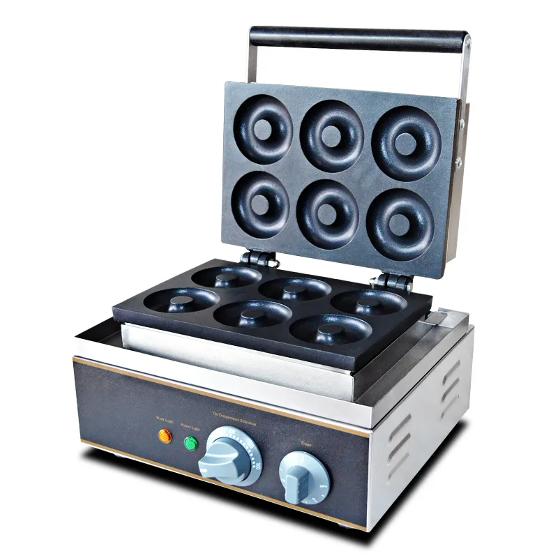 Антипригарная электрическая машина для пончиков 220 В 6 шт. фритюрница вафельница