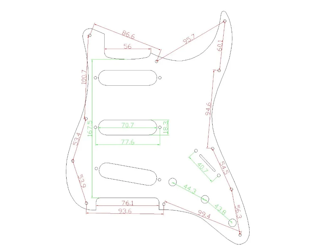 Musiclily SSS 11 Отверстие Страт гитары накладку для Fender США/мексиканский сделано стандартный Stratocaster современный стиль, 3Ply черный