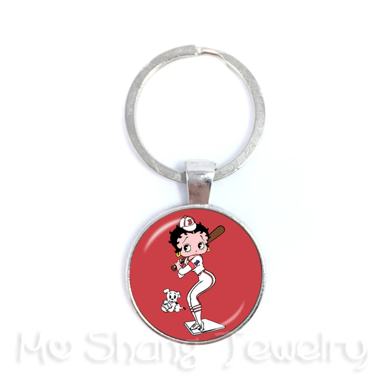 Naive и сексуальный Hyperbole Betty Boop серии узор 25 мм круглый стеклянный кабошон брелок ручной работы для гламурного подарка - Цвет: 13