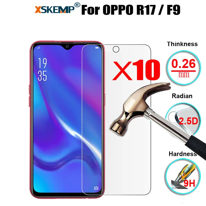 10 шт. оптовая продажа глянцевая пленка закаленное Стекло для OPPO R17 F9/K1 Экран Protector