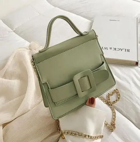 19 CM Green Элегантная женская сумка-тоут, модная новинка, качественная женская дизайнерская сумка из искусственной кожи, сумка через плечо на цепочке, женская сумка через плечо - Цвет: 19 CM Green