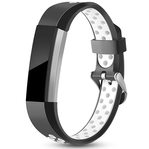 Black white Tschick Для Fitbit Alta/Alta HR полос, спортивный сменный аксессуар браслет с пряжкой для часов маленький и большой - Цвет: Black white