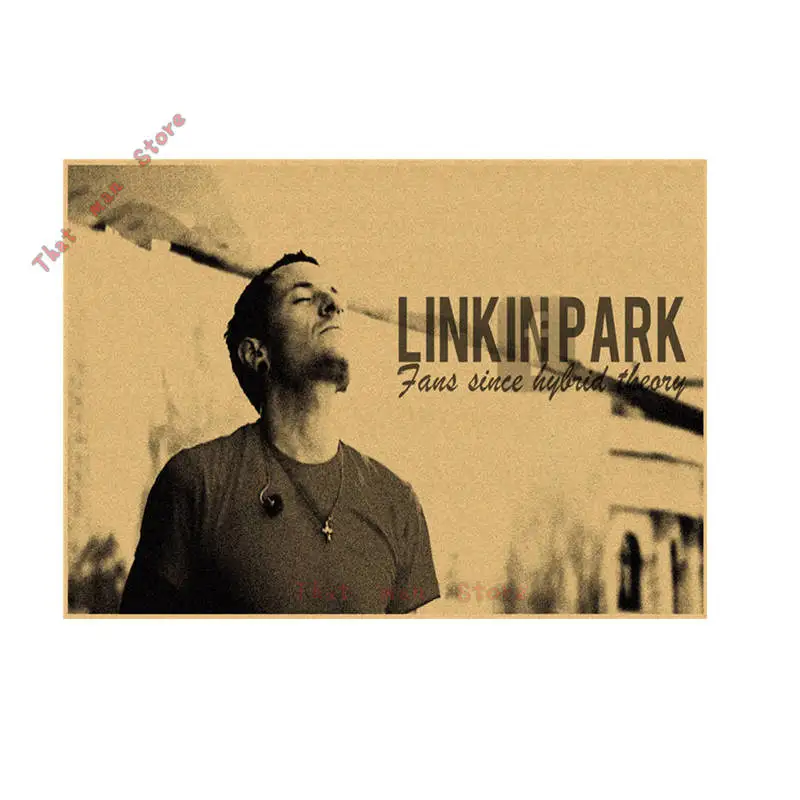 Винтажная ретро-рок-группа Linkin park, музыкальная гитара, матовая крафт-бумага, античный плакат, настенная наклейка, домашний декор