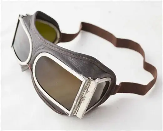 Очки авиаторы из овечьей кожи б/у старомодные ветрозащитные очки с резиновой