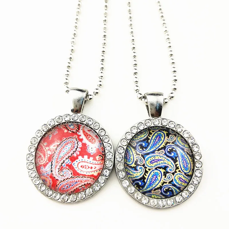 

24pcs/lot New style Bandanna Paisley Vintage necklace Mandala Flower Buddhist cultural products jewelry