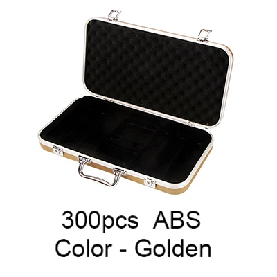 300 ABS Golden 300 шт фишки для покера, контейнер для фишек, портфель для покера, коробка для хранения фишек для покера, кейс для фишек для покера - Цвет: 300 ABS Golden