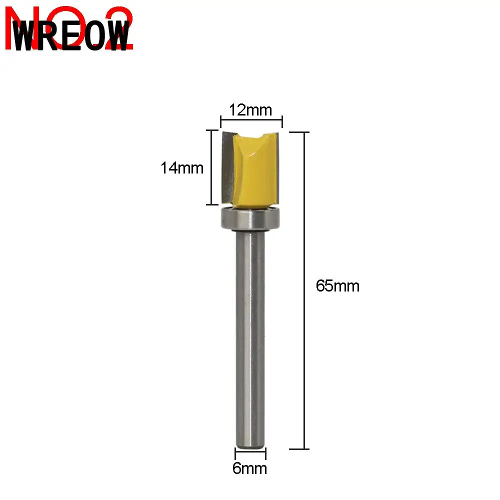 1 шт. 6 мм Круглый хвостовик подшипник прямая утопленная отделка фреза 3 канавки