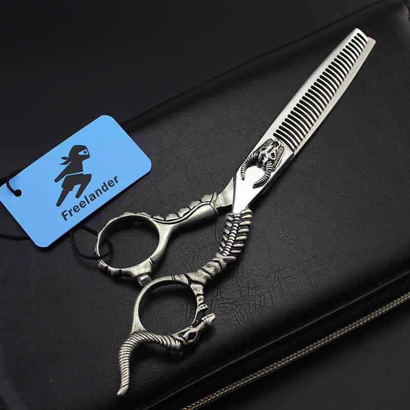 thinning scissor Freelander 6 дюймов Япония 440C из нержавеющей стали для стрижки волос филировочные ножницы с сумкой парикмахерский стиль парикмахерский салонный инструмент - Цвет: thinning scissor