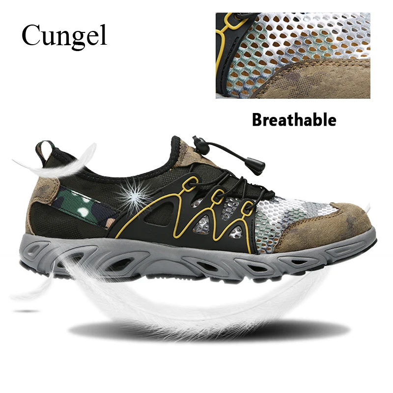 Кроссовки Cungel мужские летняя походная обувь дышащая сетчатая быстросохнущая для