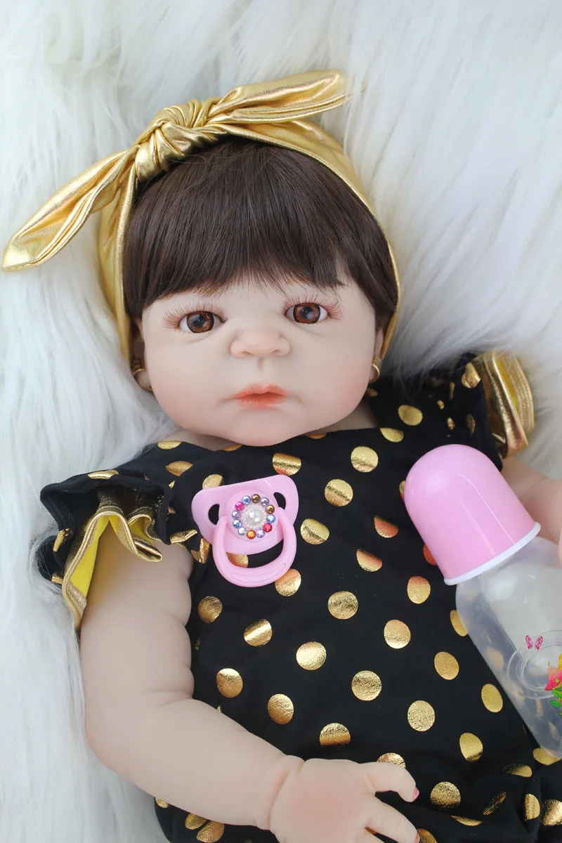 Кукла реборн силиконовая полностью Реалистичная 22 дюйма с серьгами 55 см | Игрушки