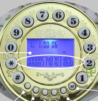 Черный золотой цветочный винтажный телефон керамический деревенский старый