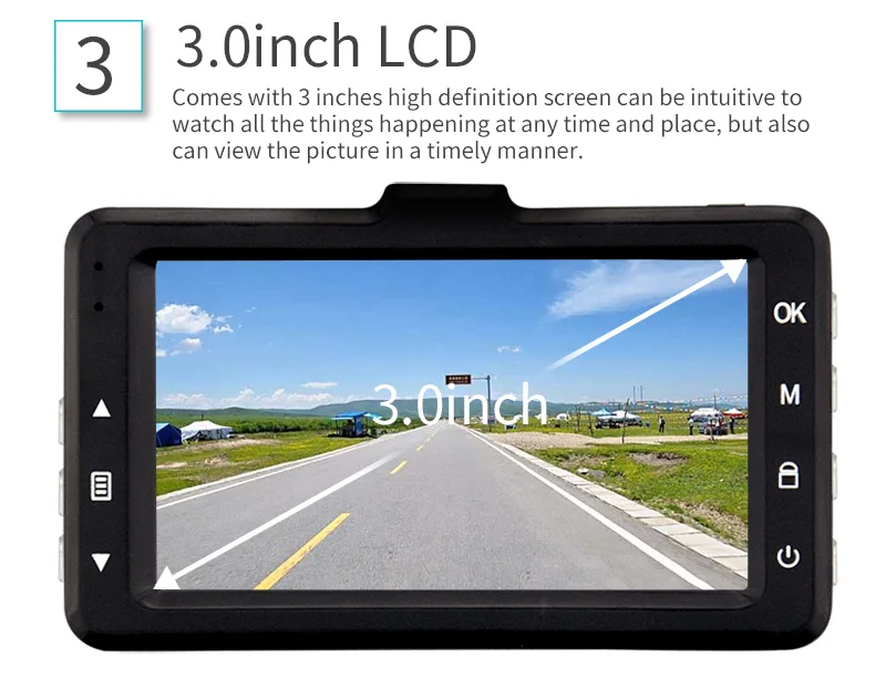 Dashcam Full HD 1080P 170 градусов широкоугольная Автомобильная Dvr камера 30fps привод рекордер " Автомобильный регистратор g-сенсор тире камера
