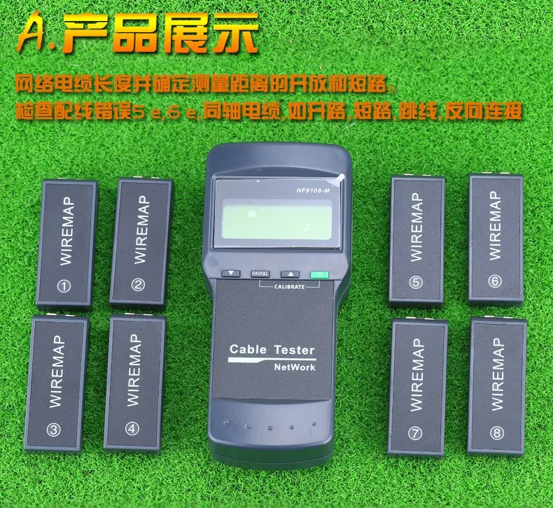 KELUSHI NF-8108M Многофункциональный Cat5 RJ45 сетевой LAN телефонный кабель тестовый er метр Mapper 8 шт. дальний конец тестовый разъем английская работа