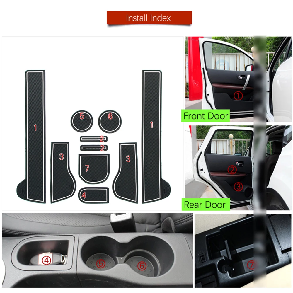 Анти скольжения Gate Игровые Коврики резиновый коврик для Nissan Qashqai J10 2007 2013