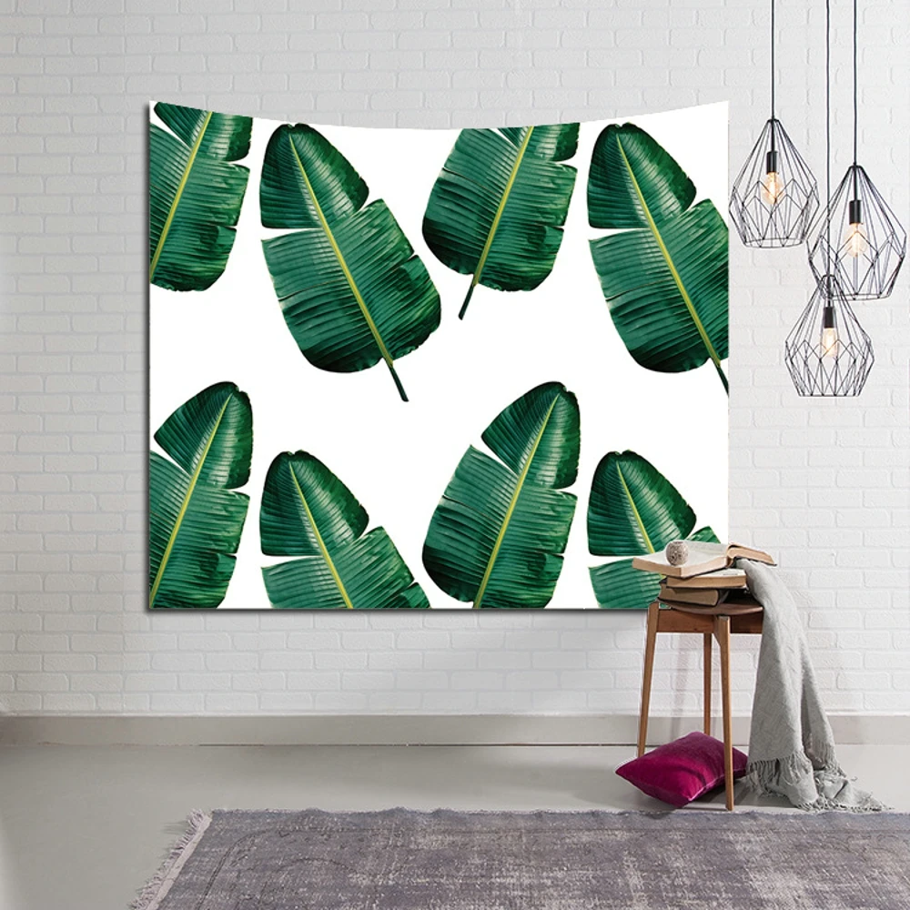 Green Leaf Tapestry Wall Hanging Scenic Indian Mandala Table Cloth Cover Home Decorative Beach Bath Towel Yoga Mat Sheets | Дом и сад