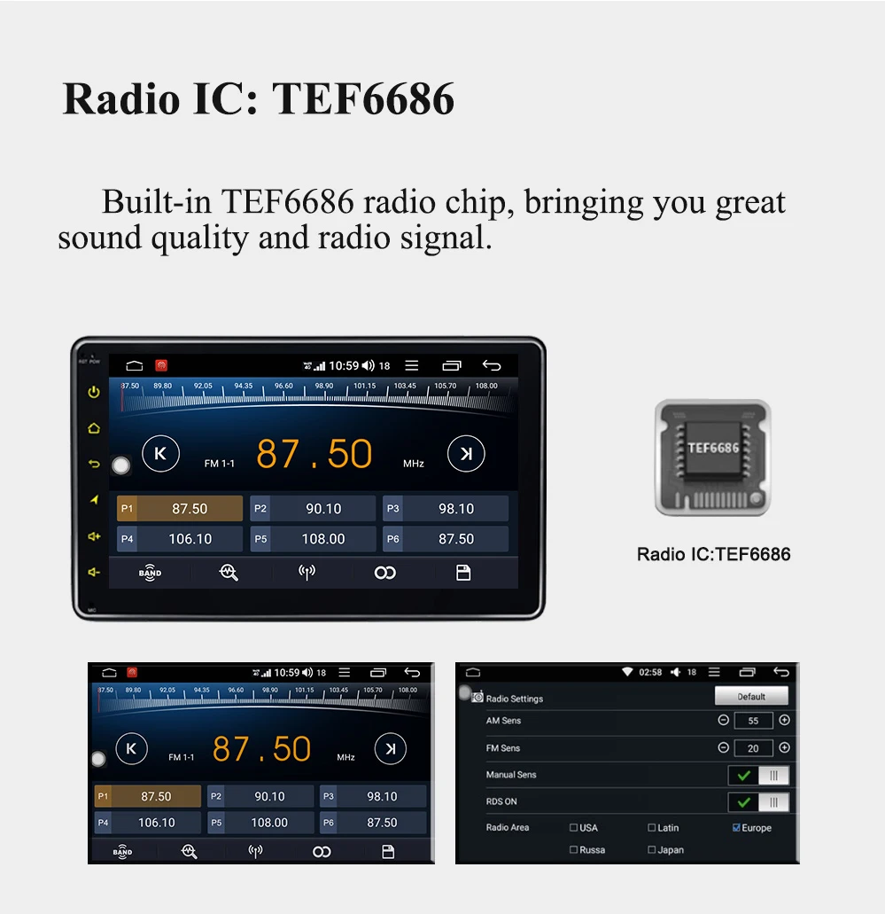 10,1 ''2 Din Android Автомагнитола Стерео gps Android 8,1 головное устройство мультимедийный плеер Восьмиядерный Авторадио HD экран DSP