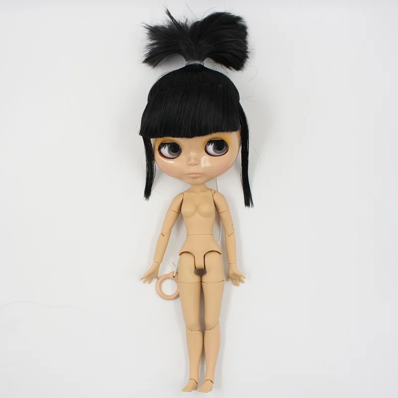 Ледяная шарнирная кукла blyth toy joint body черные волосы загар кожа 1/6 30 см голая кукла - Цвет: tan skin