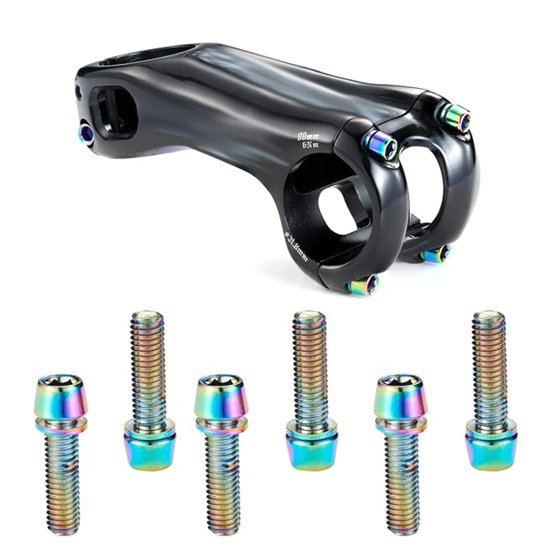 6 шт. цветные болты с титановым покрытием M5 * 18 мм для руля горного велосипеда XD88 |