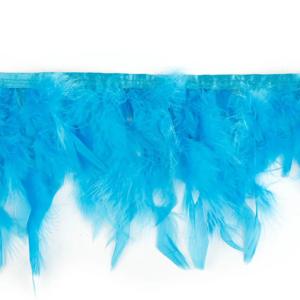 Лента из натурального пера индейки бахрома для свадебной юбки украшение платья