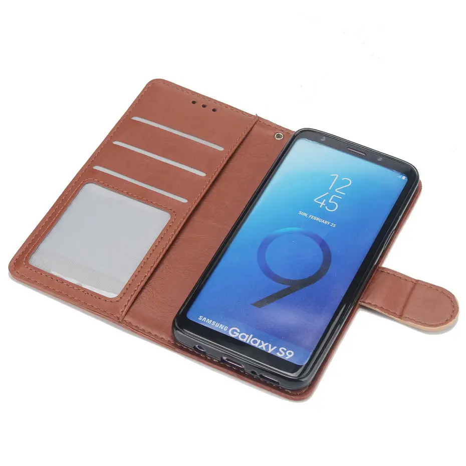 Чехол-книжка из искусственной кожи чехол для samsung galaxy S6 S7 S8 S9 плюс край A3 A5 A7 A8 J3 J5 J7 Корпус чехол-бумажник с откидной Чехол Для Телефона
