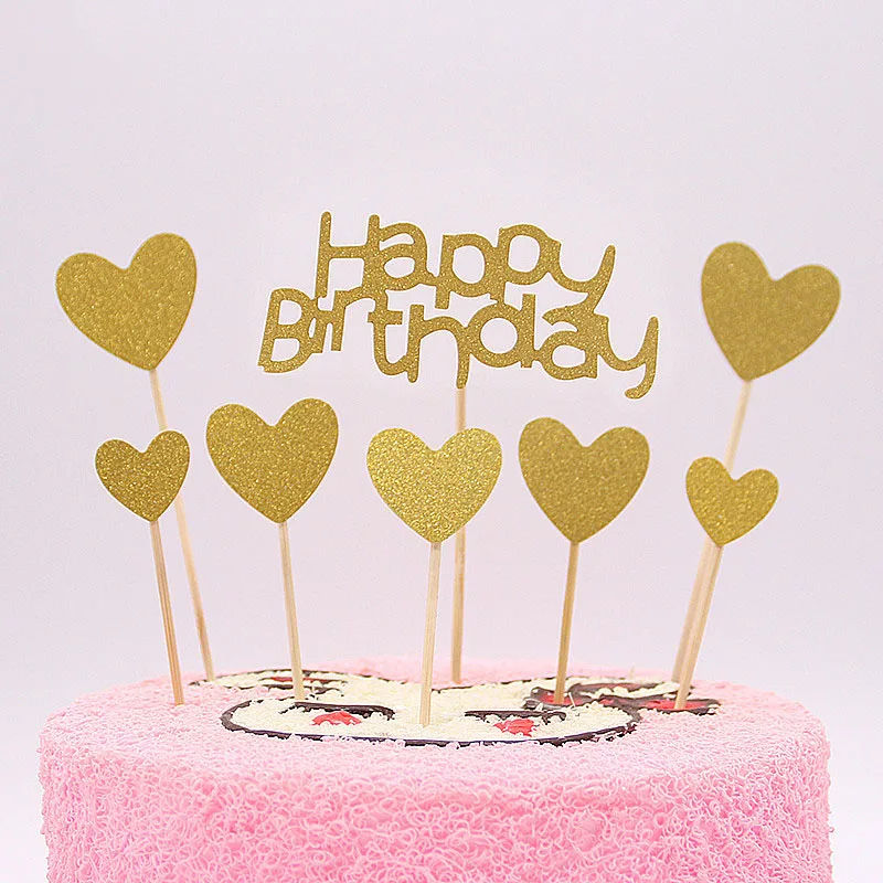 1 набор разноцветных топперов для кексов топпер торта С Днем Рождения Звездные