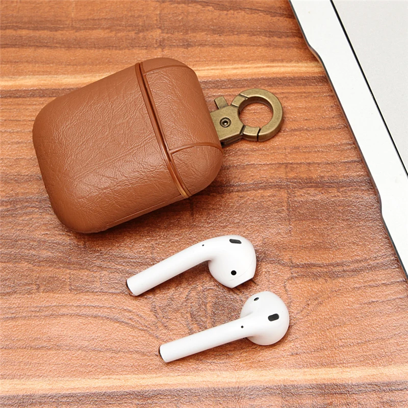 Роскошный кожаный чехол для Airpods сумка Беспроводная Крышка наушников Bluetooth