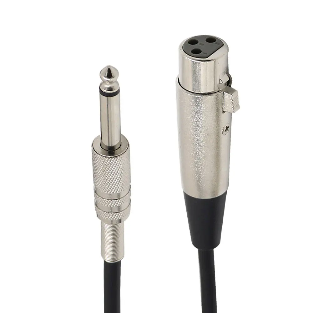 Адаптер для микрофона с кабелем 3 контакта XLR мама до 1/4 "6 35 мм моно штекер|mic