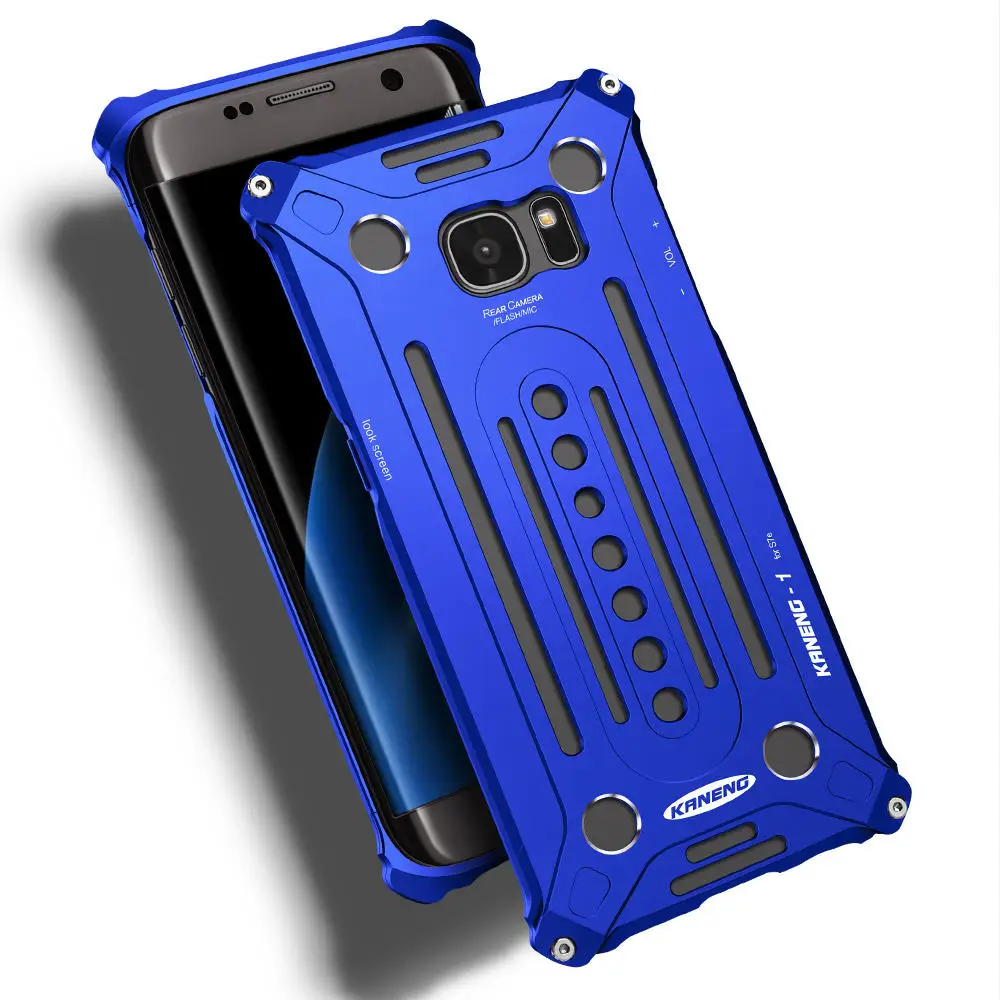 darkblue Для samsung S7 edge чехол Роскошный Алюминий металлический каркас бампера жесткий бронированный защитный чехол для телефона для samsung S8 Plus чехол - Цвет: darkblue