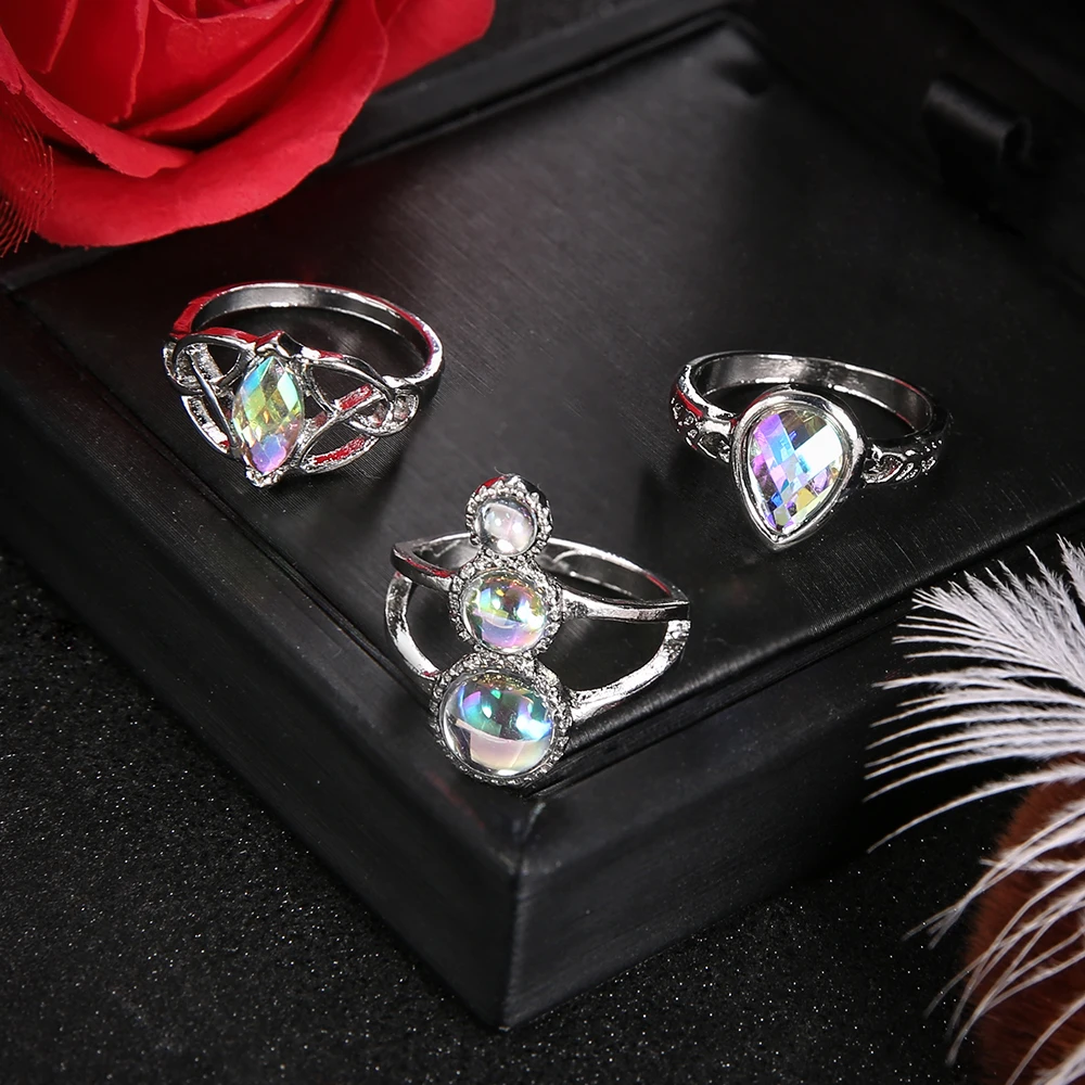 Модный кристаллический камень кольцо на фалангу 3 шт./компл. | Украшения и