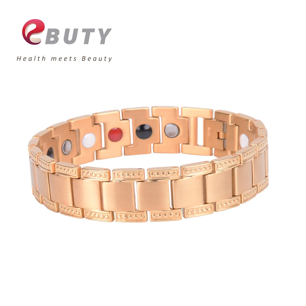 EBUTY мужской золотой браслет титановый Магнит Энергия здоровье модные ювелирные
