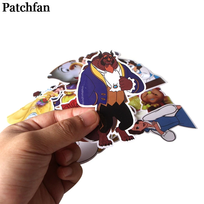 Patchfan 18 шт. красота и чудовище мультфильм наклейки для скрапбукинга DIY ноутбук скейтборд мотоцикл Дома Декоративные значки A2016