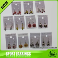 sport softballbseballbasketballvolleyballbowling crystal rhinestone stud fashion earrings