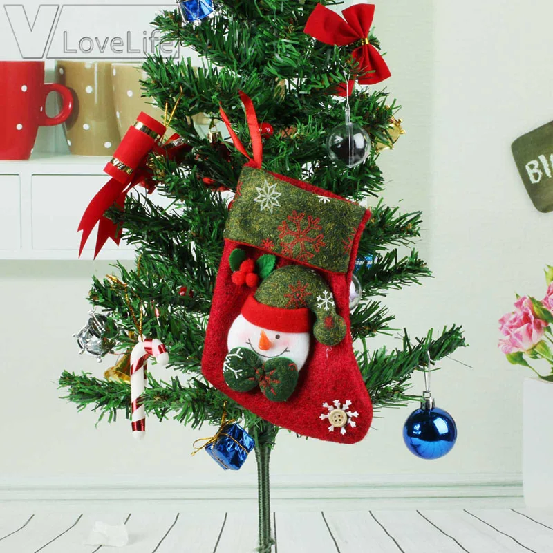 Рождественский чулок подарок Санта-Клауса сумка украшения для рождественской