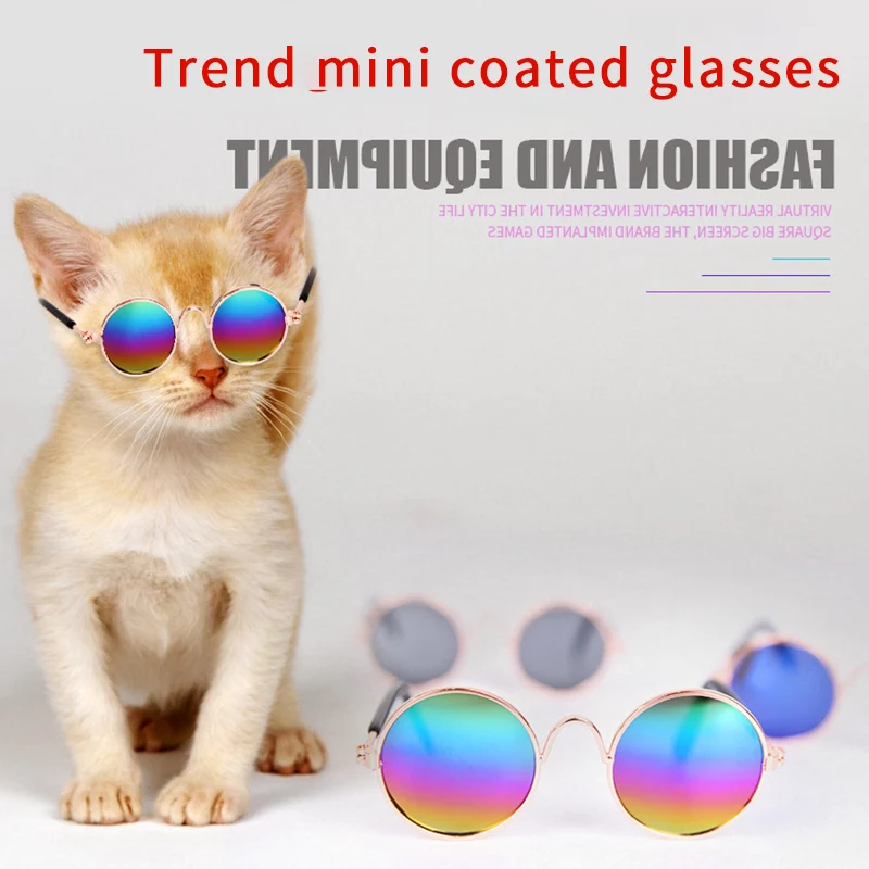 Забавная милая собака кошка ретро модные солнцезащитные очки Защита глаз щенка