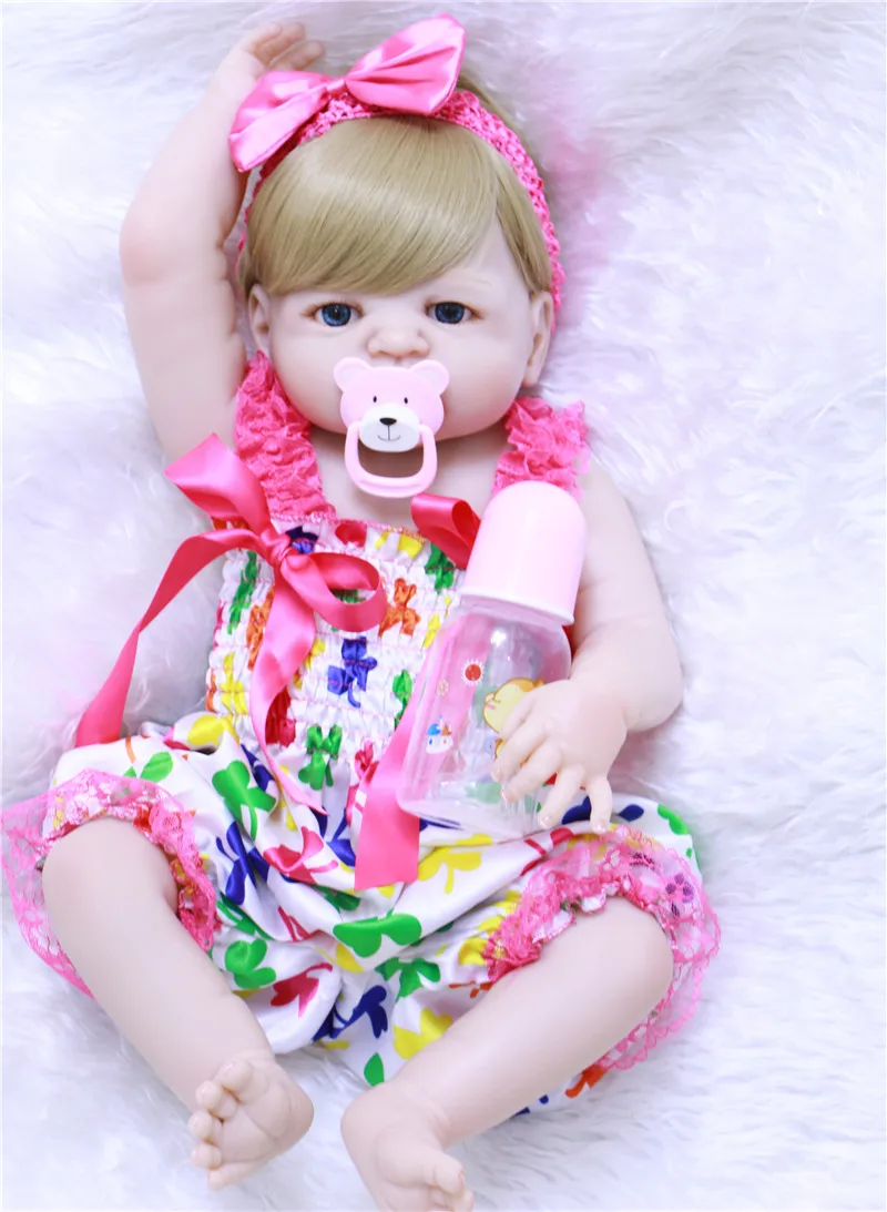 

22"55cm Full Body Silicone Reborn Baby Doll Toys Lifelike Baby-Reborn Birthday Christmas Gift Girls clothes mold Brinquedos