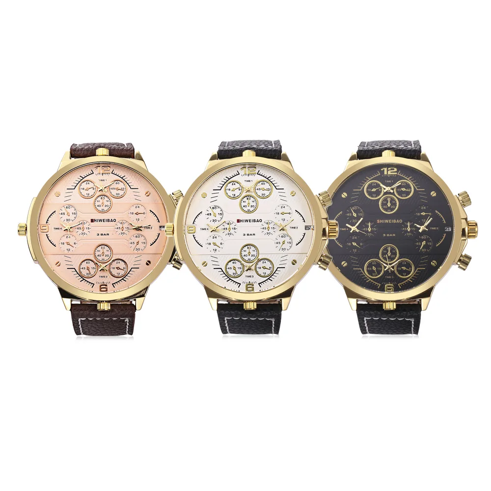 57MM big size Men Watch Luxury Brand Casual Quartz Wristwatches Four Time Zones Military Relogio Masculino Clock Male | Наручные часы