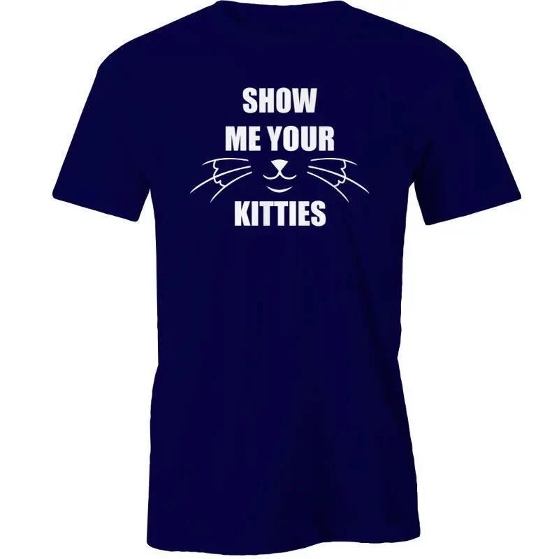 Мужская хлопковая футболка Show Me Your Kitties брендовая с изображением кошек и животных