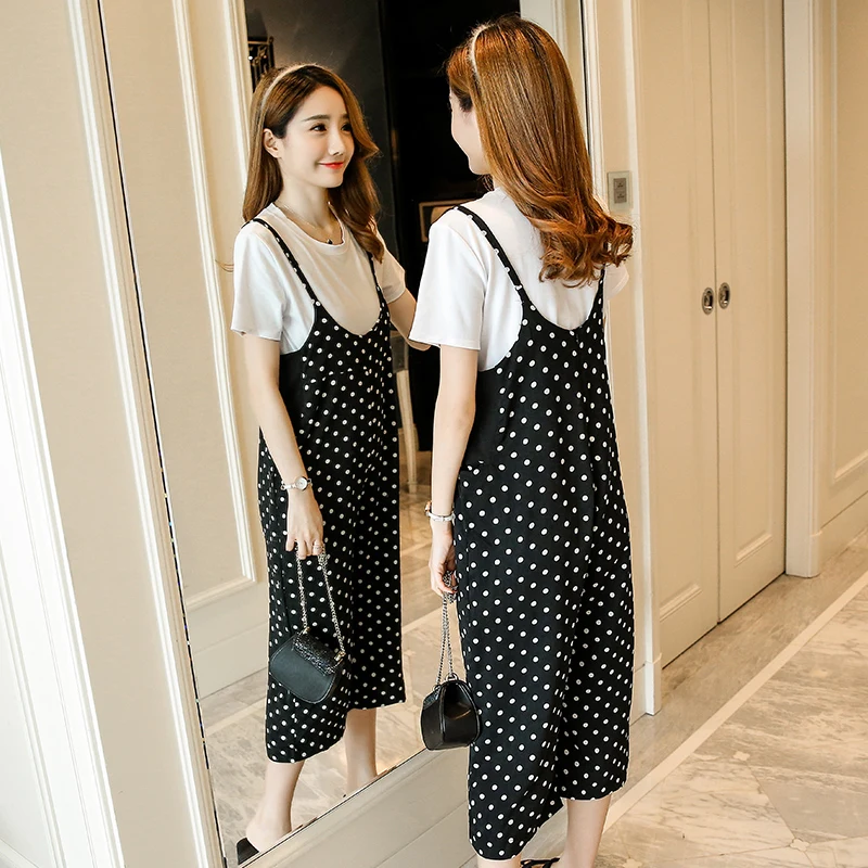 Новинка 2020 летние комбинезоны в горошек для беременных женщин широкие штаны