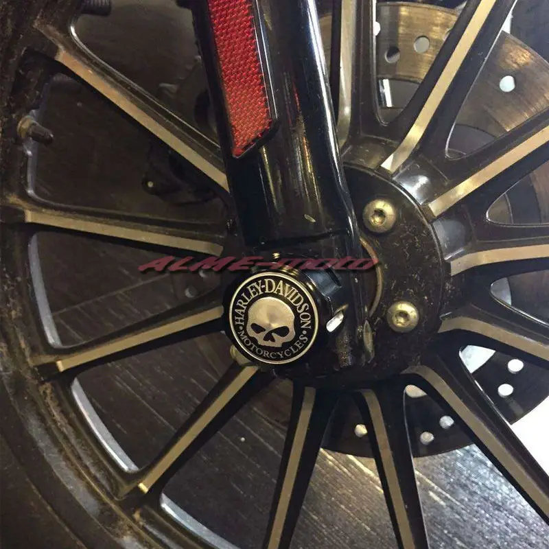 Мотоцикл Череп Передняя Ось Крышки Пятно Крышка Для Harley Davidson XL Sportster 883 1200 Softail 08 16