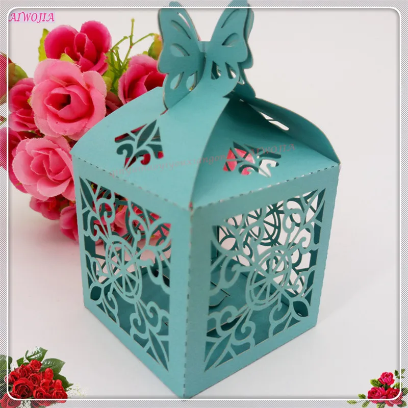 50 шт./компл. лазерная резка Свадебная коробка конфет свадебная милая сумка
