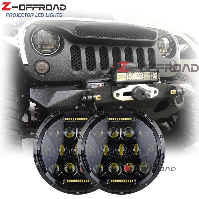 Для Jeep CJ-8 Scrambler налобный фонарь plug &amp play 7 дюймов светодиодная фара Замена с DRL