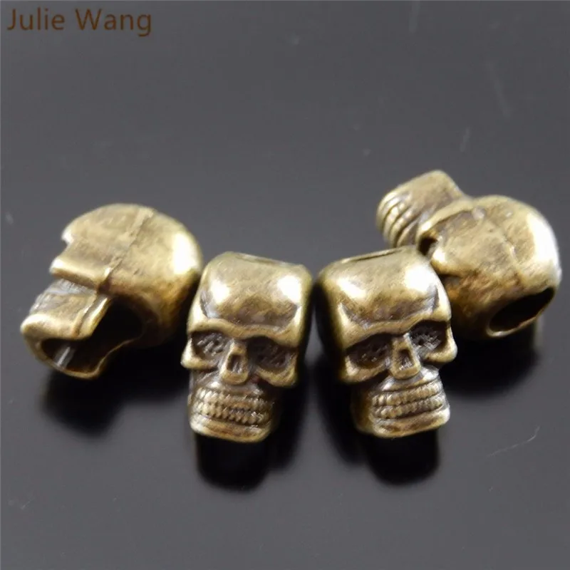 Julie Wang, 10 шт., форма черепа, металлический сплав, для женщин, ручная работа, ювелирные изделия, модные бусины, сделай сам, браслет, аксессуары, фурнитура для рукоделия