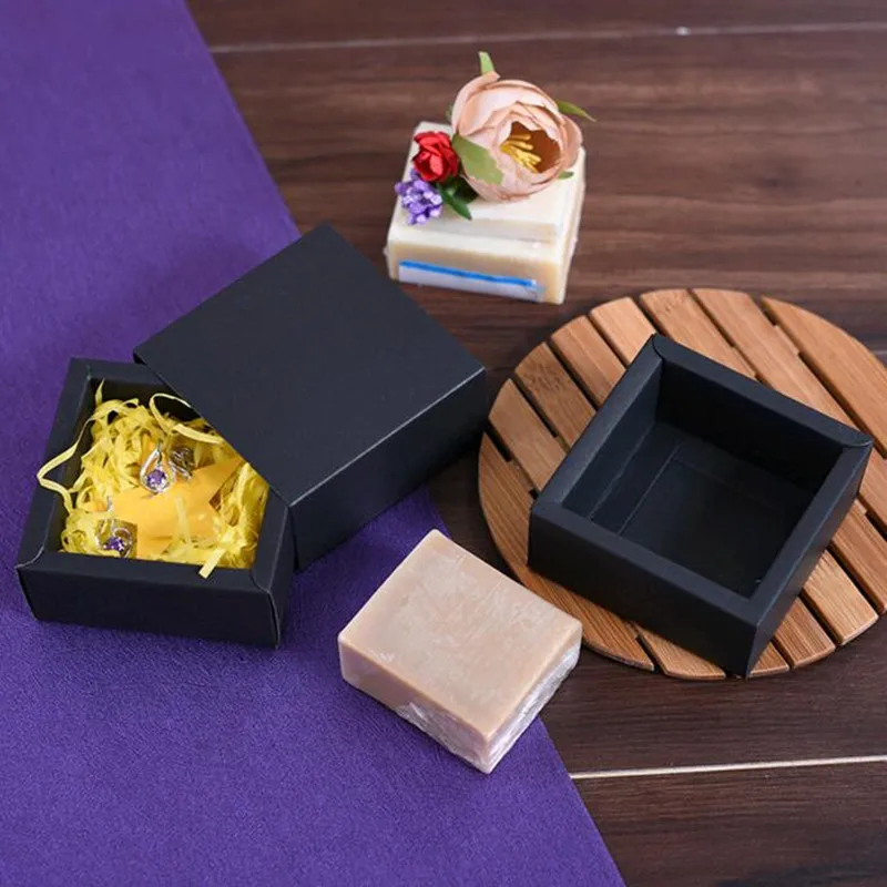 30 шт./лот картонная мини коробка 8*8*3 5 см сделай сам крафт бумага Коробка для мыла