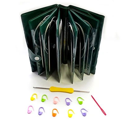 11Pcs Ring Needle 11 шт. набор 45-80 см тканый инструмент из нержавеющей стали кольцо иглы Набор инструментов для вязания - Цвет: 11Pcs Ring Needle