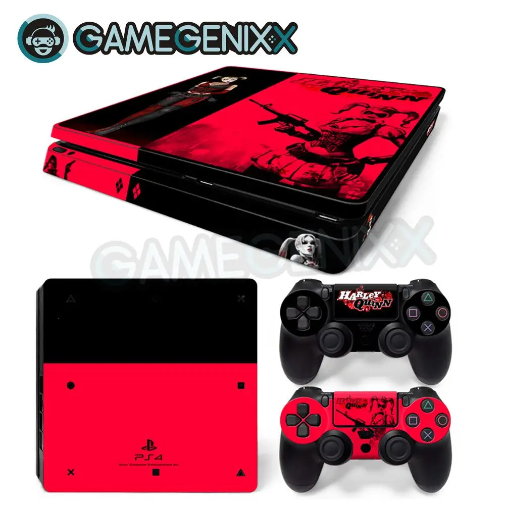 Наклейка на кожу GAMEGENIXX Виниловая наклейка для PS4 Slim консоль и 2 контроллера Harley