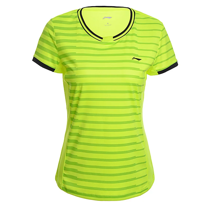 Li-Ning, новинка, женские рубашки для бадминтона, дышащие, удобные, обычная посадка, спортивные футболки с подкладкой, футболка AAYM132 CJFM17